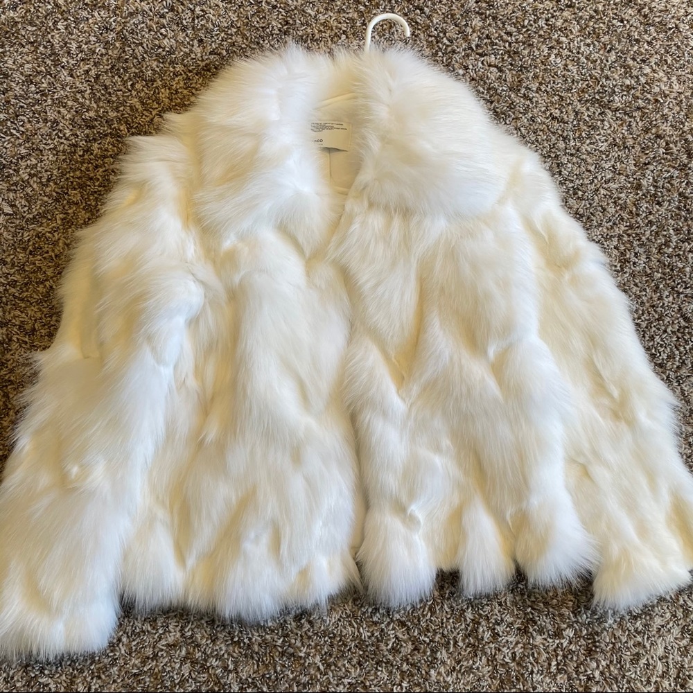New pure white fox leg fur coat jacket No smell